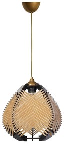 Czarno-beżowa lampa wisząca z tekstylnym kloszem ø 25 cm – Opviq lights
