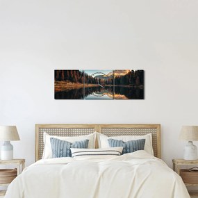 Obraz - Alpy, Włochy, Dolomity, Lago Antorno (z zegarem) (90x30 cm)