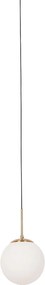 Lampa wisząca w stylu Art Deco złota z opalowym szkłem z adapterem szynowym białym 1-fazowym - Slimline Flore