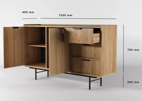 Komoda Nordell 2D3S – nowoczesna komoda z 2 drzwiami i 3 szufladami