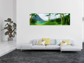 Obraz - Jeziora w dżungli (170x50 cm)