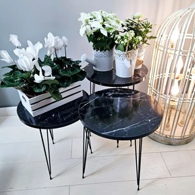 Zestaw 3 okrągłych stolików kawowych