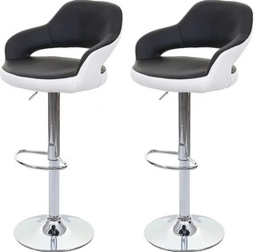 Stołek barowy MCW-F16 (zestaw 2 szt.),  czarno-biały