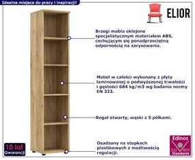 Otwarty regał biurowy dąb craft - Lires