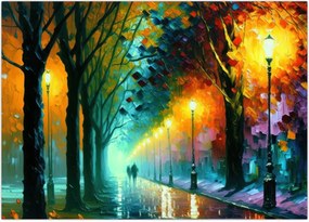 Obraz na szkle - Nocny spacer (70x50 cm)
