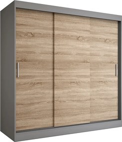 Szafa przesuwna 200 cm antracyt + dąb sonoma L7-P12