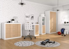 Komoda młodzieżowa Seal 100 cm nowoczesna do pokoju dziecięcego MDF biała i kolorowa