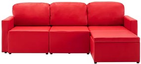 Rozkładana sofa modułowa czerwona - Odi 4Q