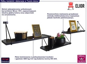 Czarna półka ścienna w stylu loft - Xeris 3X
