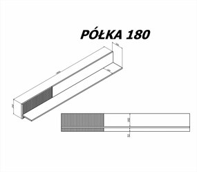Półka do salonu z ryflowaniem Random 2 P-2 Halmar
