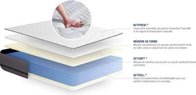 Materac Actimemo night 140x190cm, Grubosc : 20 cm, Pianka z pamiecia ksztaltu, Bardzo wysoki, 3 strefy komfortu