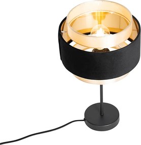 Nowoczesna lampa stołowa czarna ze złotem - Elif