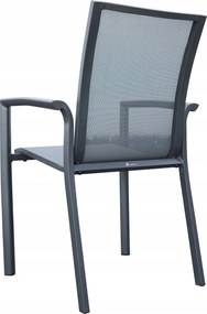 Krzesło ogrodowe aluminium antracyt 56x65x88 komfortowe wytrzymałe tarasowe