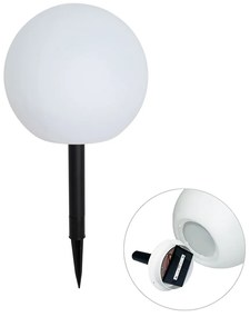 Zewnetrzna Lampa zewnętrzna biała 25 cm z wbudowaną diodą LED IP44 Solar RGBW - Ludger Nowoczesny Oswietlenie zewnetrzne