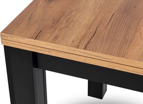 Stół rozkładany w stylu loftowym Max 80-160 cm, dąb craft/czarny