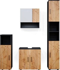 Zestaw mebli łazienkowych złoty dąb power/antracyt 80x41x58.6 irma