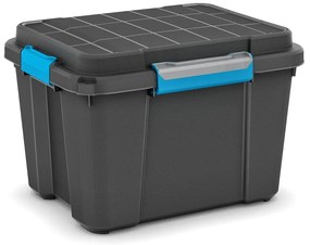 Czarny plastikowy pojemnik z pokrywką 49,5x39x34 cm Scuba Box – KIS