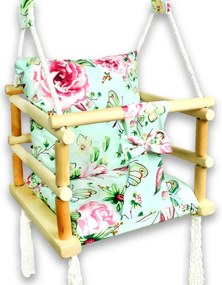 Miętowa huśtawka rosnąca dla dzieci w kwiaty Z1-E85