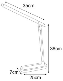 Czarno-srebrna lampka biurkowa LED - A362-Erpa