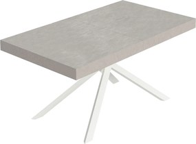 Stół rozkładany Niket kaszmirowy 160/244x80 cm z białymi nogami