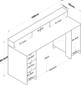 Biurko Hamin Walnut and Anthracite