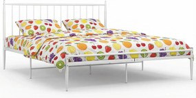 Białe industrialne metalowe łóżko małżeńskie 200x200 cm K6-D54