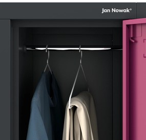 Szafka socjalna ubraniowa BHP fuksja: 6-drzwiowa IGOR, 900 x 1850 x 450 mm