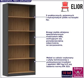 Otwarty regał na zabawki antracyt + dąb artisan G5-K52