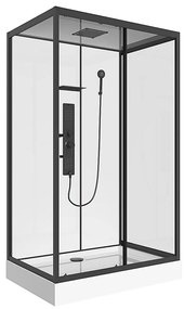 Kabina prysznicowa z hydromasażem prostokątna - Montaż z dowolnej strony - szer. 110 x gł. 80 x wys. 215 cm - SULIPA