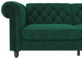 Ciemnozielona aksamitna rozkładana sofa 236 cm Felix – Støraa