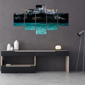 Obraz wody i skał (125x70 cm)