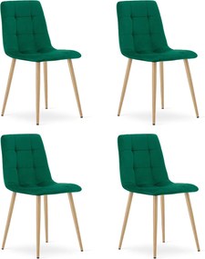 Zielone aksamitowe krzesło KARA