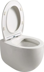 Miska WC wisząca bezkołnierzowa biała EGANI White z deską wolnoopadającą typu Slim