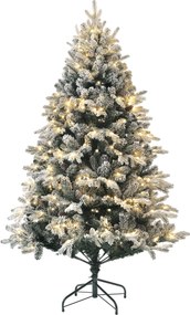 HOMCOM Sztuczna Choinka, 180 cm, LED, z efektem śniegu, ognioodporna, metalowa podstawa | Aosom PL