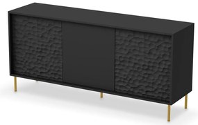 Czarna nowoczesna komoda z frontami 3D - Juppi 3X