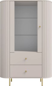 Witryna Lento 98 cm z szufladami - beż piaskowy
