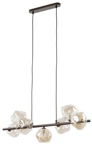 Žyrandol na lince LAVA 7xG9/8W/230V brązowy/dymny beż