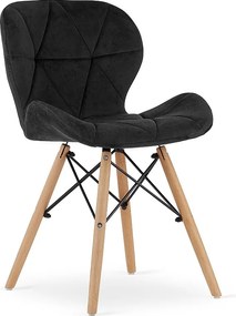 Krzesło Valora WAKO Velvet w kolorze czarnym, nowoczesny design do salonu