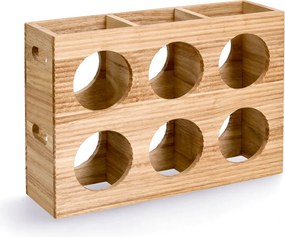 Stojak na 6 butelek, drewno, 38 x 11,6 x 27 cm