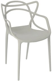 Szare minimalistyczne krzesło z podłokietnikami - Prazi