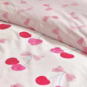 Biało-różowa pościel dwuosobowa 230x220 cm Cherries and Bows – Catherine Lansfield