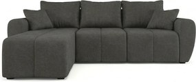 Rozkładana narożna sofa SEVIO 246x145 cm, ciemnoszara, uniwersalna + 2 poduszki GRATIS