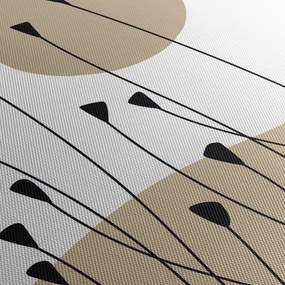 Obraz - Łąka graficzna N⁰2 (z zegarem) (90x30 cm)