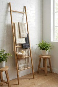 Drewniana drabinka z 6 szczeblami do łazienki T4-K59