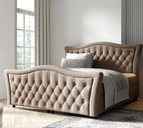 Beżowe łóżko kontynentalne w stylu glamour 5 rozmiarów A8-E74