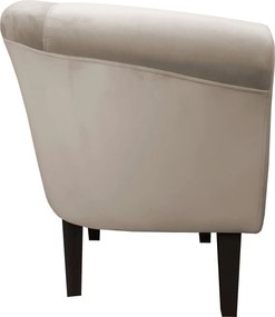 Fotel Milo tkanina Welur wygodny fotel tapicerowany do salonu i sypialni : Kolor nogi - Venge, Kolor tkaniny - VELVET - MG09, Wysokość nogi - 20 cm