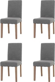 Krzesło do jadalni Littau bouclé (zestaw 4 sztuk),  szary, nogi w kolorze naturalnym