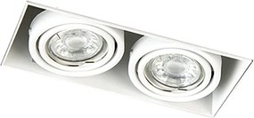 Zestaw 6 wpuszczanych reflektorów białych GU10 pochyłych bez obramowania 2-światłowych - Oneon