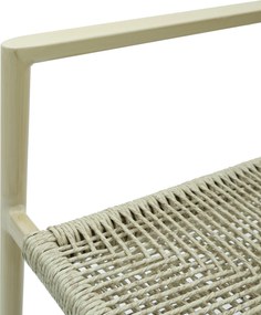 Krzesło Ogrodowe Jasne 56x62x85 cm Plecione Naturalne Sznurki Nowoczesne