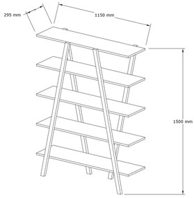 Regał z drewna sosnowego 120x148 cm Perla – Kalune Design